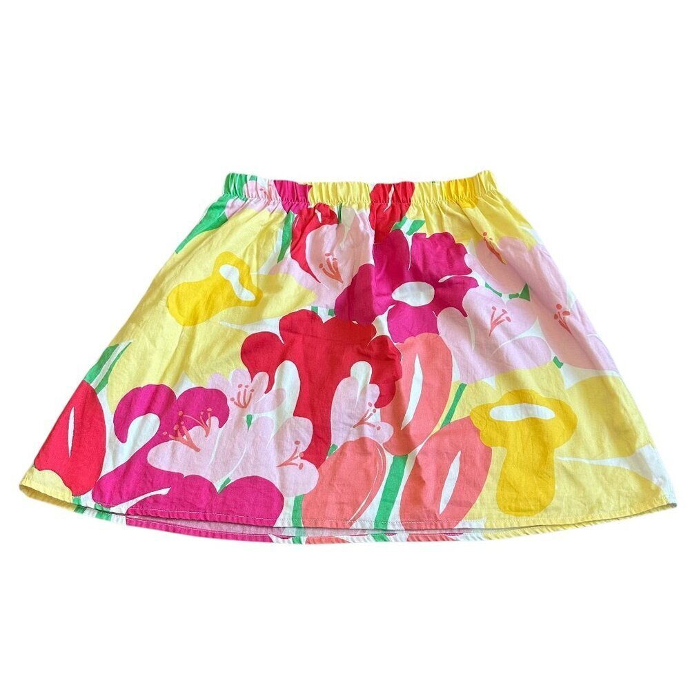 Lilly Pulitzer Lavish Lilly Floral Print Mini Skirt Pull-On Stretch Size Small